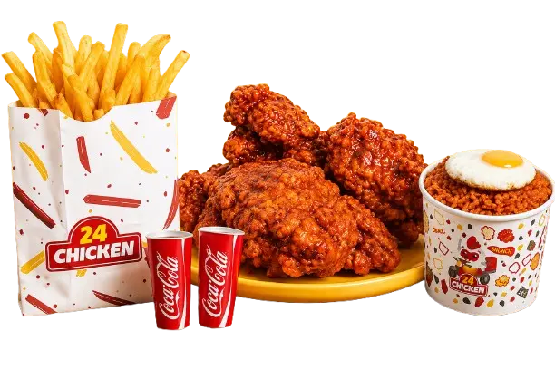 24 Chicken branches with their delicious meal